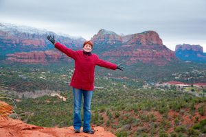Woman Red rocks