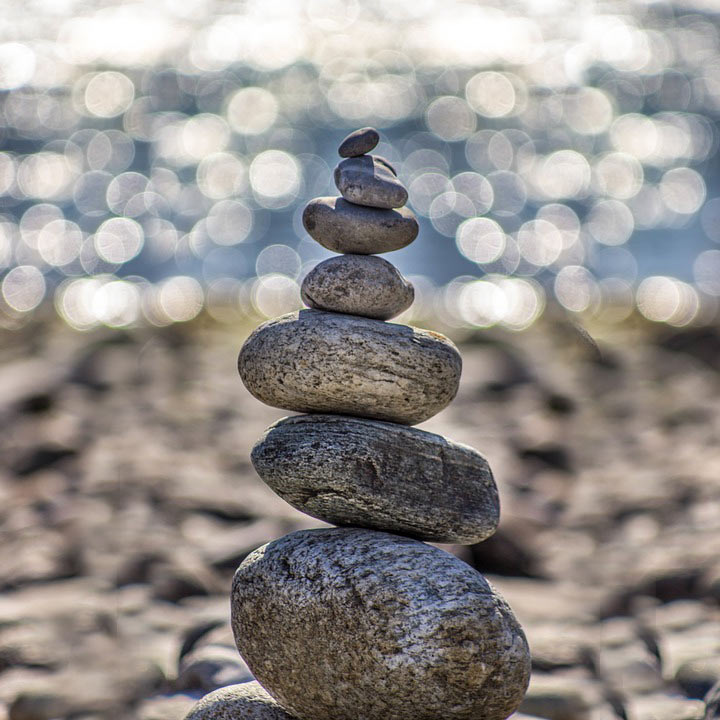 rocks balancing on top of another